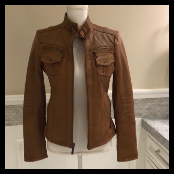 Michael Kors Lambskin Leather Motorcycle Jacket - Picture 4 of 6